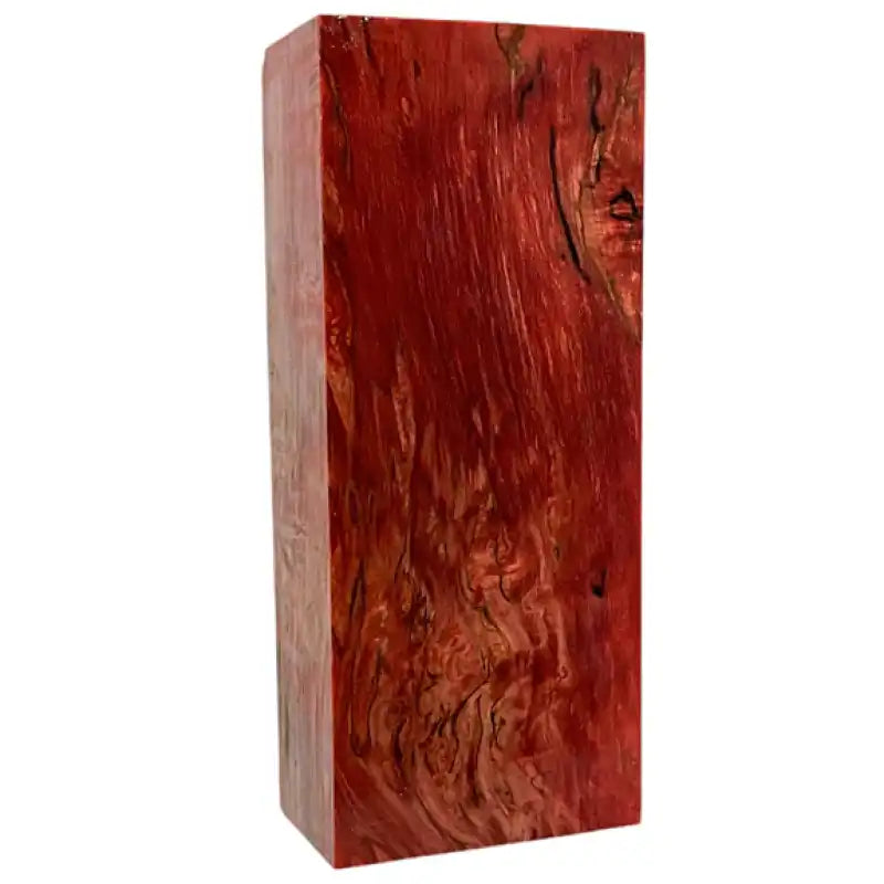 Masur Birch Wood- RED CURLY- Stabilized & Dyed by Raffir - Maker Material Supply