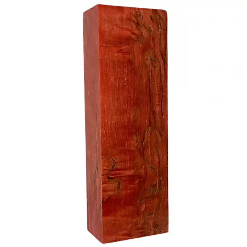 Masur Birch Wood- RED CURLY- Stabilized & Dyed by Raffir - Maker Material Supply