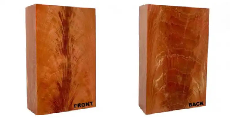 Poplar Block- CORAL- Stabilized & Dyed Wood by Raffir - Maker Material Supply