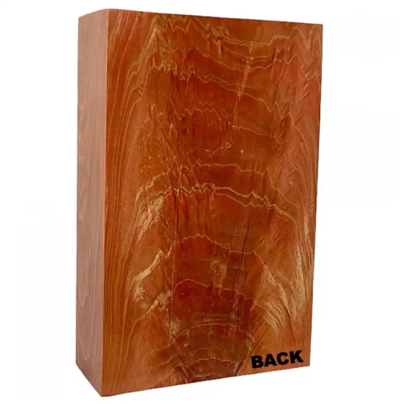 Poplar Block- CORAL- Stabilized & Dyed Wood by Raffir - Maker Material Supply