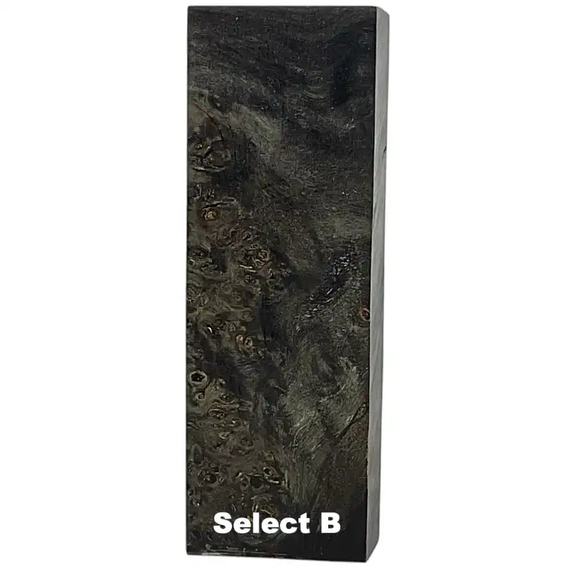 Poplar Burl- BLACK- Stabilized & Dyed Wood by Raffir - Maker Material Supply