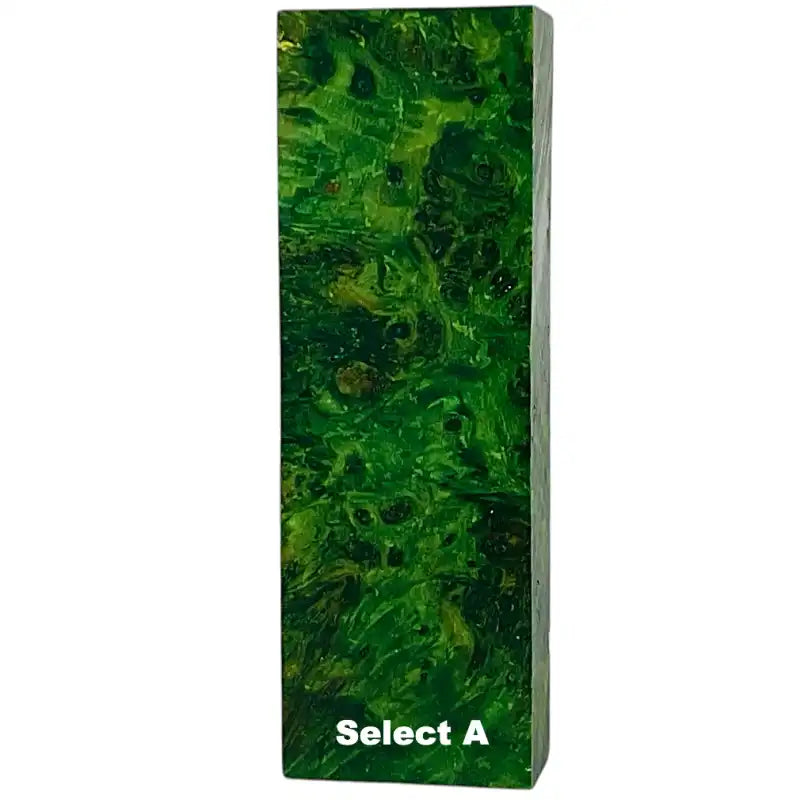 Poplar Burl- GREEN- Stabilized & Dyed Wood by Raffir - Maker Material Supply