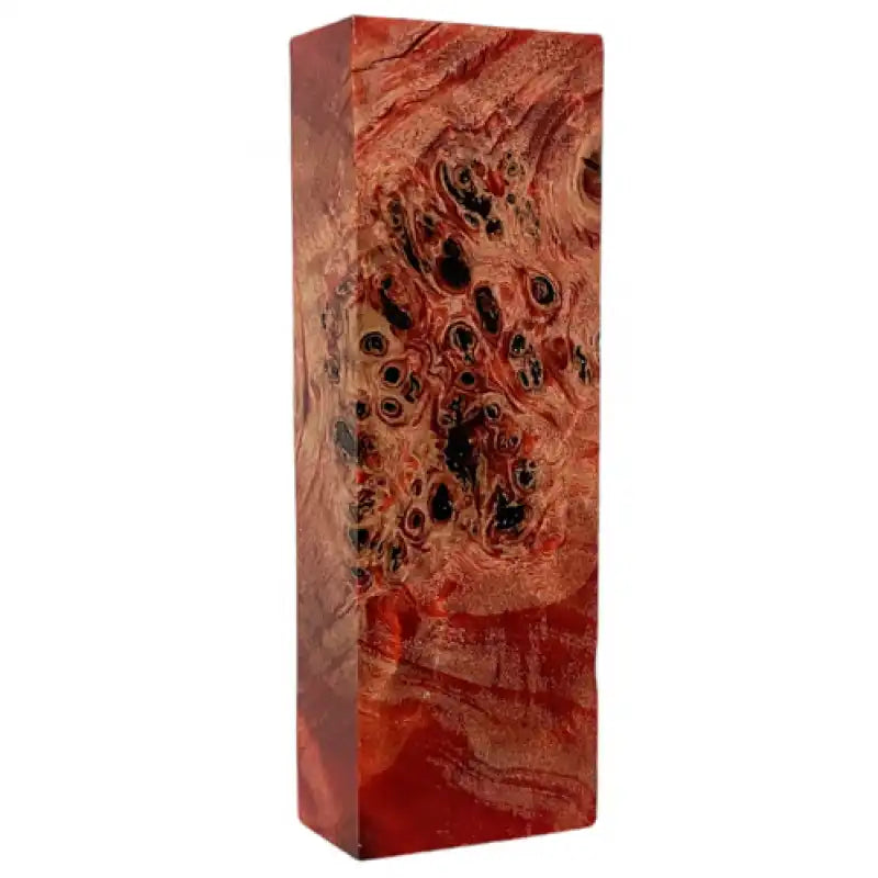 Poplar Burl- RED- Stabilized & Dyed Wood by Raffir - Maker Material Supply