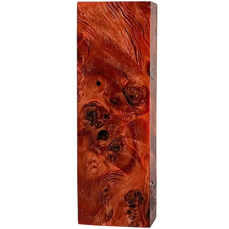 Poplar Burl- RED- Stabilized & Dyed Wood by Raffir - Maker Material Supply