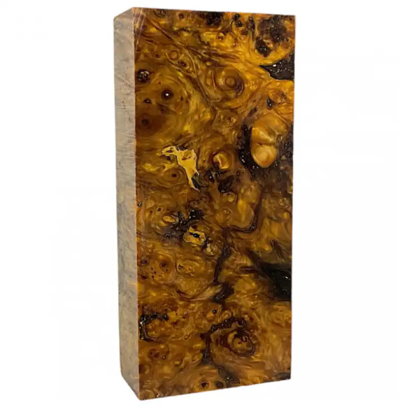 Poplar Burl- YELLOW- Stabilized & Dyed Wood by Raffir - Maker Material Supply