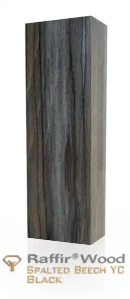 Spalted Beech- BLACK- Y Cut- Stabilized & Dyed Wood by Raffir - Maker Material Supply