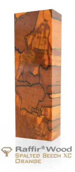 Spalted Beech Scales & Block- ORANGE- Raffir® Wood - Maker Material Supply