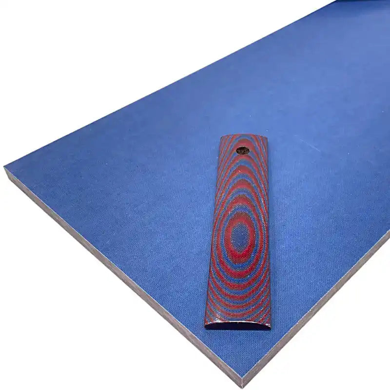 Vibe Composites- Linen Micarta- Blue & Red - Maker Material Supply